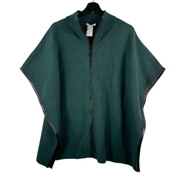 Chico's Sweaters - Chicos Embellished Zipper‎ Sweater Ruana Green sz XXS/S